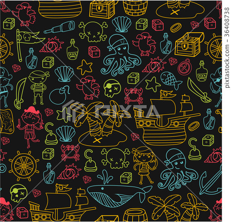 Children playing pirates Boys and girls Children playing pirates Boys and girls 36408738