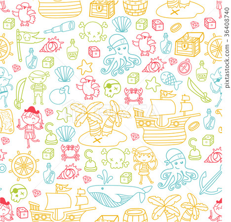 Children playing pirates Boys and girls Children playing pirates Boys and girls 36408740