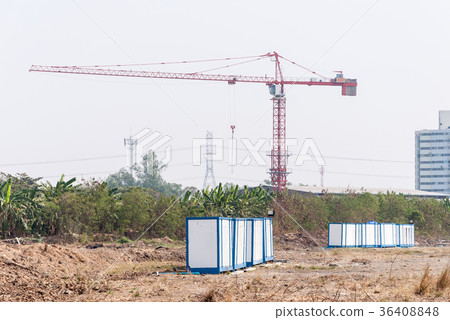 Modern high crane in the construction site. 36408848