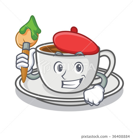Artist coffee character cartoon style Artist coffee character cartoon style 36408884