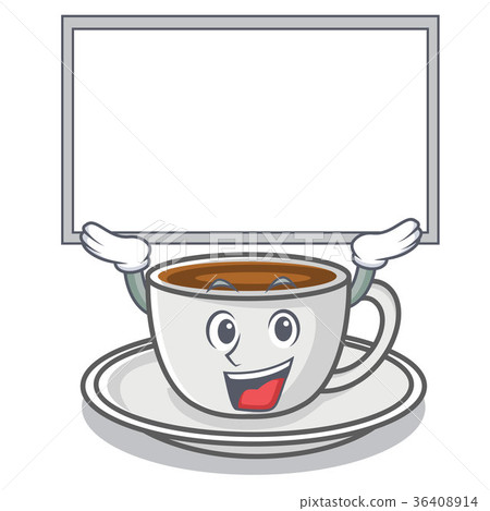 Up board coffee character cartoon style 36408914