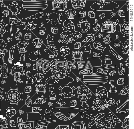 Children playing pirates Boys and girls 36408942