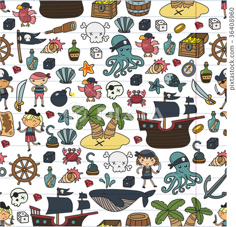 Children playing pirates Boys and girls 36408960