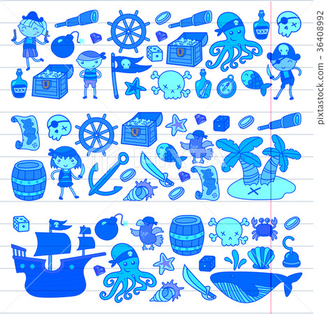 Children playing pirates Boys and girls 36408992