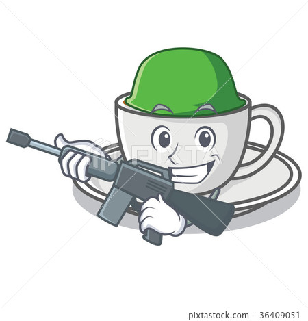 Army coffee character cartoon style Army coffee character cartoon style 36409051