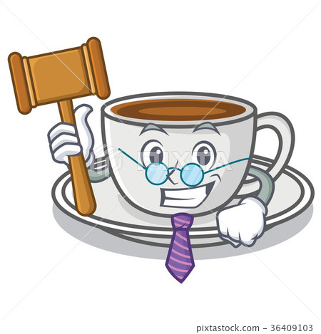 图库插图: judge coffee character cartoon style