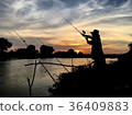 Fisherman silhouette 36409883