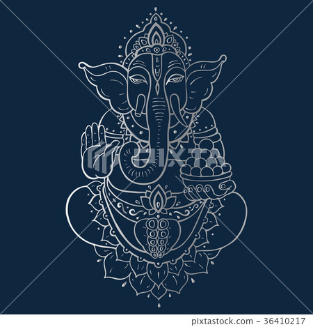 Ganapati Meditation in lotus pose 36410217