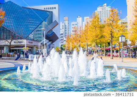 Fountain Of Tokyo Ikebukuro West Exit Park Stock Photo