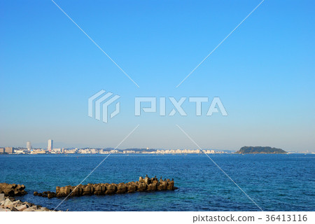 Scenery of Mabori coast in Yokosuka City, Kanagawa Prefecture 36413116