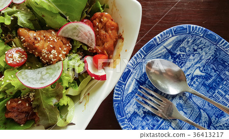 Baked chicken salad serve for meal Baked chicken salad serve for meal 36413217