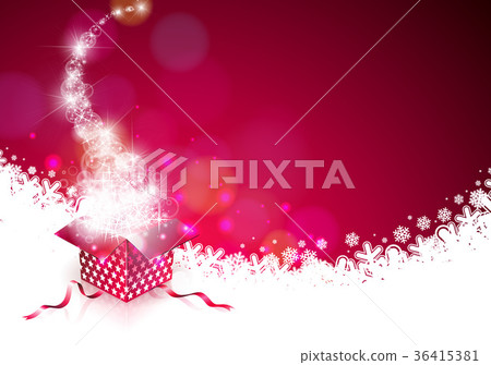 Christmas Illustration on Shiny Red Background Christmas Illustration on Shiny Red Background 36415381