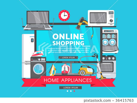 插圖素材: vector flat home appliance sale icon