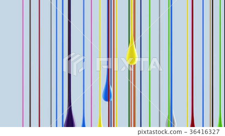 3D multicolor colorful glossy paint blobs dripping 36416327