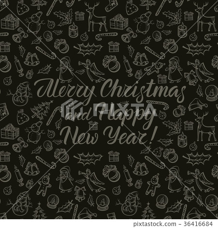 Vector Seamless pattern of Christmas elements Vector Seamless pattern of Christmas elements 36416684