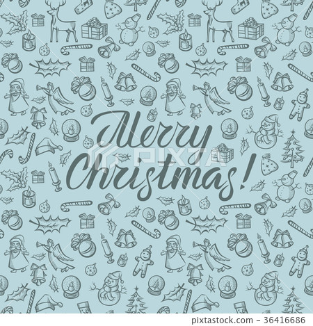 Vector Seamless pattern of Christmas elements Vector Seamless pattern of Christmas elements 36416686