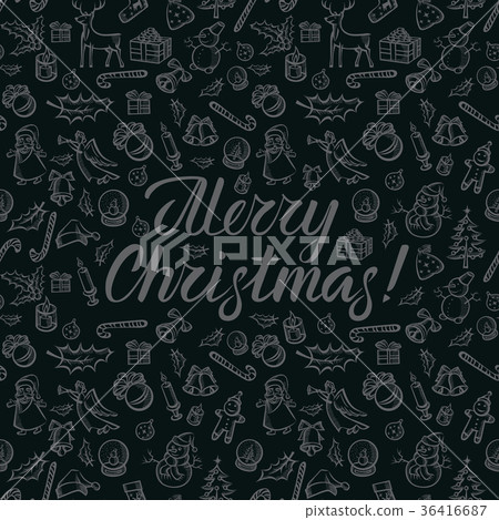 Vector Seamless pattern of Christmas elements 36416687