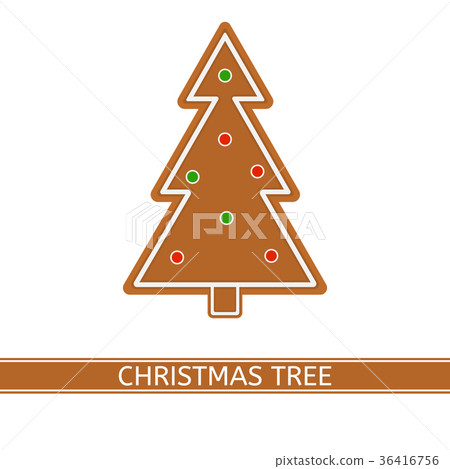 Gingerbread Christmas tree isolated Gingerbread Christmas tree isolated 36416756