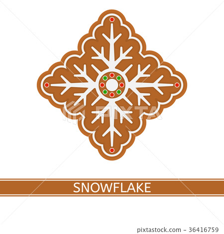 Gingerbread Snowflake Isolated 36416759