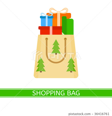 Shopping Paper Bag with Presents Shopping Paper Bag with Presents 36416761