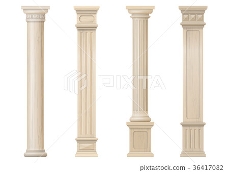 Set of vector classic wood columns 36417082