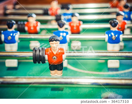 table football soccer game kicker . Cropped image table football soccer game kicker . Cropped image 36417310
