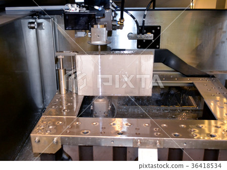 Electroerosive metal working close-up. 36418534