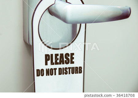 Door handle with door sign "please do not disturb" 36418708