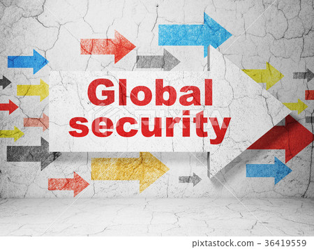 Safety concept: arrow with Global Security on Safety concept: arrow with Global Security on 36419559