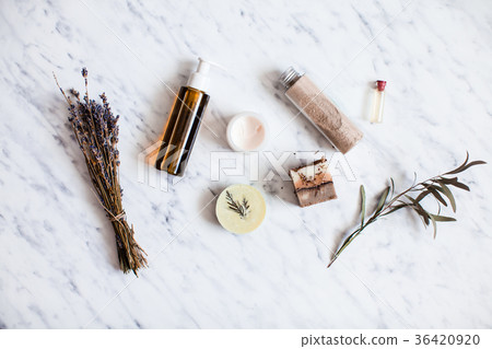 Organic cosmetic flat lay 36420920