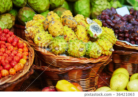 Exotic fruits on farmer market Exotic fruits on farmer market 36421063