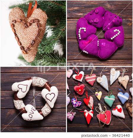 Variety of handmade hearts Variety of handmade hearts 36421440
