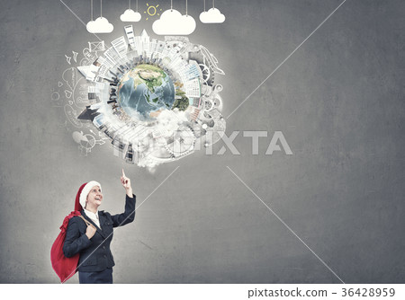 Businesswoman in Santa hat 36428959