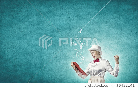 Girl with red book 36432141