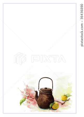 New Year's card template-Chopsticks and iron jar 36436890