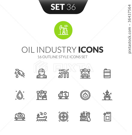 Outline black icons set in thin modern style 36437564