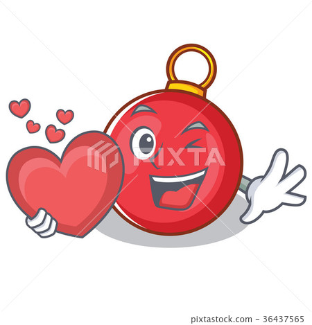 With heart Christmas ball character cartoon With heart Christmas ball character cartoon 36437565
