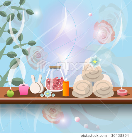 Set for spa treatments with aromatic salt and 36438894