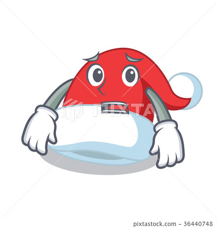 Afraid Christmas hat character cartoon Afraid Christmas hat character cartoon 36440748