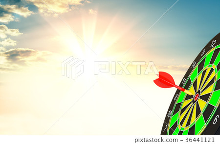 Red arrow is rushing to center of target dartboard Red arrow is rushing to center of target dartboard 36441121