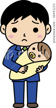 Man and baby in trouble - Stock Illustration [36441223] - PIXTA