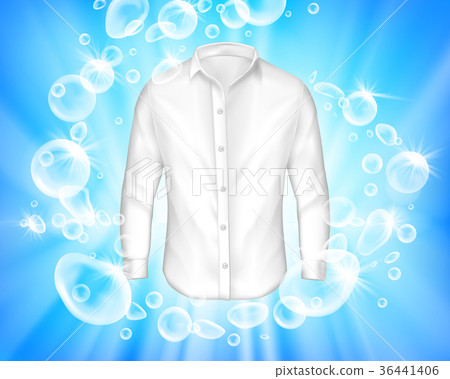 Shine white shirt surrounded by soap bubbles 36441406