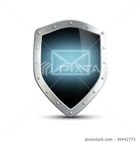 metal shield with the image of the envelope. 36442772