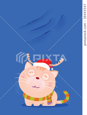 Santa Cat show scratch nail on the wall Santa Cat show scratch nail on the wall 36443547