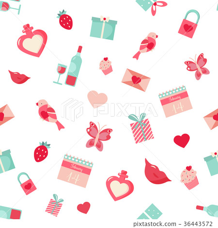Holiday pattern with elements for Valentine's Day 36443572