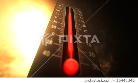 Thermometer Showing Heat in Fahrenheit and Celsius Thermometer Showing Heat in Fahrenheit and Celsius 36445346