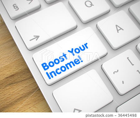 Boost Your Income - the White Keyboard Keypad. 3D. 36445498