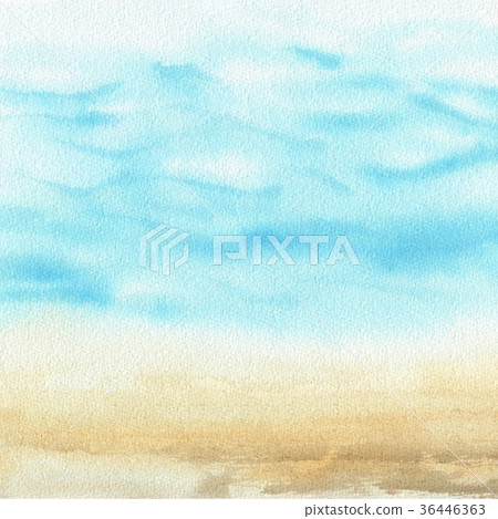 Ocean watercolor hand painting illustration. Ocean watercolor hand painting illustration. 36446363