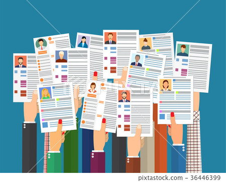 Hands holding cv resume documents. Hands holding cv resume documents. 36446399