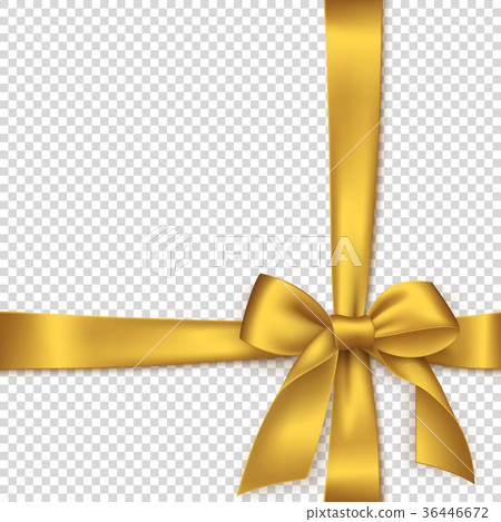 Realistic golden bow and ribbon. Realistic golden bow and ribbon. 36446672
